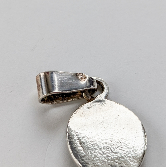 Silver Egyptian Ankh Scarab Pendant With Turquoise - Picture 5 of 5